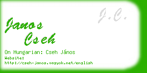 janos cseh business card