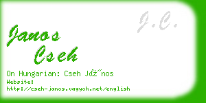 janos cseh business card